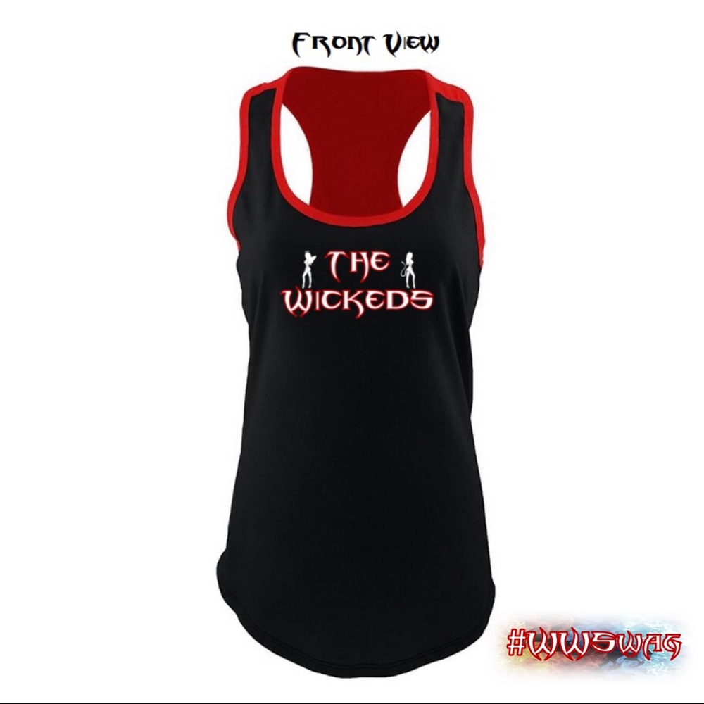 Tank Top Racerback Style - Black/Red
